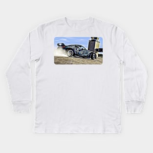 350z Custom Drift Cartoon Drawing Action Print Kids Long Sleeve T-Shirt